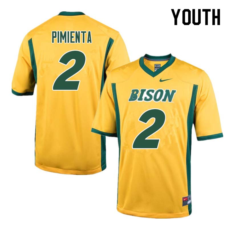 Youth #2 Cordell Pimienta North Dakota State Bison College Football Jerseys Sale-Yellow - Click Image to Close